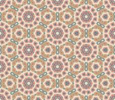 Abstract colorful doodle geometric flower seamless pattern. Floral background. Kaleidoscope mosaic, geo tile of thin line ornament. vector