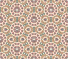 Abstract colorful doodle geometric flower seamless pattern. Floral background. Kaleidoscope mosaic, geo tile of thin line ornament. vector