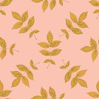 Tree leaves and branches seamless pattern. Floral background, wrapping paper, wallpaper, fabric. vector