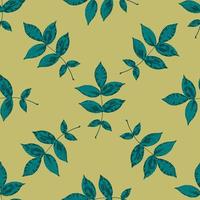 Tree leaves and branches seamless pattern. Floral background, wrapping paper, wallpaper, fabric. vector