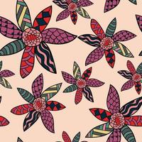 Cute abstract seamless flower pattern. Floral background. vector