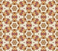 Abstract colorful doodle geometric flower seamless pattern. Floral background. Kaleidoscope mosaic, geo tile of thin line ornament. vector