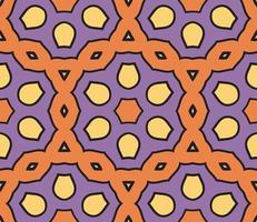 Abstract colorful doodle geometric flower seamless pattern. Floral background. Kaleidoscope mosaic, geo tile of thin line ornament. vector