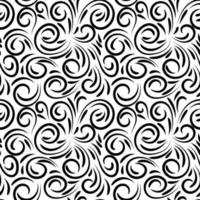 Abstract  hand drawn doodle thin line wavy seamless pattern. Curly linear messy background. vector