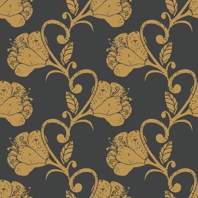 Colorful hand drawn floral seamless pattern. Abstract background with grunge flowers.