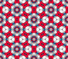 Abstract colorful doodle geometric flower seamless pattern. Floral background. Kaleidoscope mosaic, geo tile of thin line ornament. vector