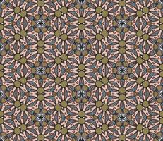 Abstract colorful doodle geometric flower seamless pattern. Floral background. Kaleidoscope mosaic, geo tile of thin line ornament. vector