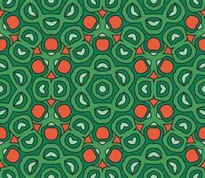 Abstract colorful doodle geometric flower seamless pattern. Floral background. Kaleidoscope mosaic, geo tile of thin line ornament. vector