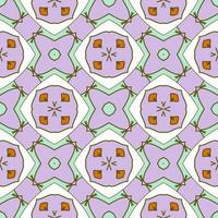 Abstract colorful doodle geometric flower seamless pattern. Floral background. Kaleidoscope mosaic, geo tile of thin line ornament. vector
