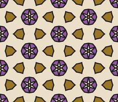 Abstract colorful doodle geometric flower seamless pattern. Floral background. Kaleidoscope mosaic, geo tile of thin line ornament. vector