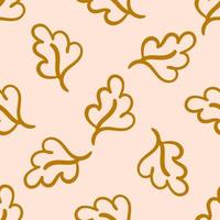 Floral seamless pattern with oak leaves. Autumn background with foliage, petals for wrapping paper. vector