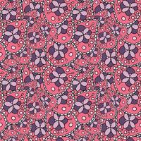 Abstract colorful doodle paisley flower seamless pattern. Floral background. vector