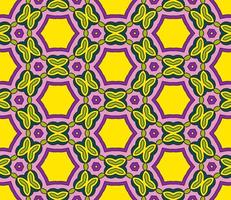 Abstract colorful doodle geometric flower seamless pattern. Floral background. Kaleidoscope mosaic, geo tile of thin line ornament. vector