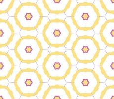 Abstract colorful doodle geometric flower seamless pattern. Floral background. Kaleidoscope mosaic, geo tile of thin line ornament. vector