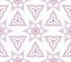 Abstract colorful doodle geometric flower seamless pattern. Floral background. Kaleidoscope mosaic, geo tile of thin line ornament. vector