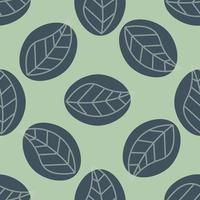 Seamless pattern with thin line leaves. Natural ornament background. vector