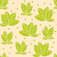 Floral seamless pattern with dots and leaves. vector