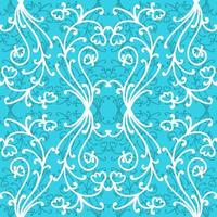 Floral damask seamless pattern with branches and flowers. vector