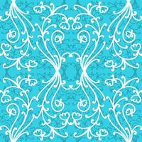 Floral damask seamless pattern with branches and flowers. vector