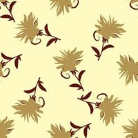 Colorful seamless pattern with cute flowers, floral background. vector