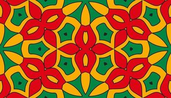 Abstract colorful doodle geometric flower seamless pattern. Floral background. Kaleidoscope mosaic, geo tile of thin line ornament. vector