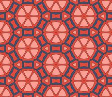 Abstract colorful doodle geometric flower seamless pattern. Floral background. Kaleidoscope mosaic, geo tile of thin line ornament. vector