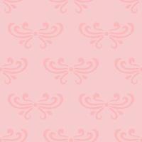 Pastel pink abstract damask seamless pattern of curls in retro style. Floral vintage background. Art nouveau style design. vector