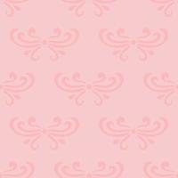 Pastel pink abstract damask seamless pattern of curls in retro style. Floral vintage background. Art nouveau style design. vector