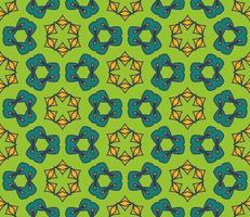 Abstract colorful doodle geometric flower seamless pattern. Floral background. Kaleidoscope mosaic, geo tile of thin line ornament. vector
