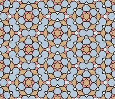 Abstract colorful doodle geometric flower seamless pattern. Floral background. Kaleidoscope mosaic, geo tile of thin line ornament. vector