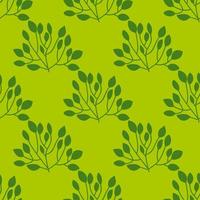 Cute colorful floral seamless pattern with branches and leaves. Doodle forest background. vector