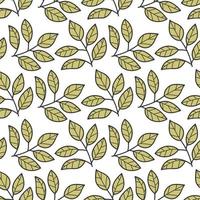 Floral seamless pattern with branches and leaves. vector