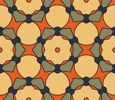 Abstract colorful doodle geometric flower seamless pattern. Floral background. Kaleidoscope mosaic, geo tile of thin line ornament. vector