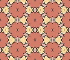 Abstract colorful doodle geometric flower seamless pattern. Floral background. Kaleidoscope mosaic, geo tile of thin line ornament. vector