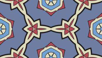 Abstract colorful doodle geometric flower seamless pattern. Floral background. Kaleidoscope mosaic, geo tile of thin line ornament. vector