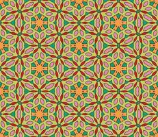 Abstract colorful doodle geometric flower seamless pattern. Floral background. Kaleidoscope mosaic, geo tile of thin line ornament. vector