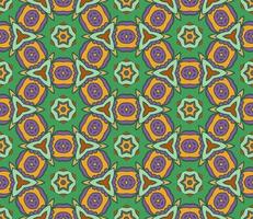 Abstract colorful doodle geometric flower seamless pattern. Floral background. Kaleidoscope mosaic, geo tile of thin line ornament. vector