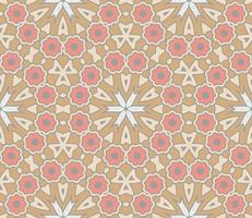 Abstract colorful doodle geometric flower seamless pattern. Floral background. Kaleidoscope mosaic, geo tile of thin line ornament. vector