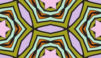 Abstract colorful doodle geometric flower seamless pattern. Floral background. Kaleidoscope mosaic, geo tile of thin line ornament. vector