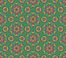 Abstract colorful doodle geometric flower seamless pattern. Floral background. Kaleidoscope mosaic, geo tile of thin line ornament. vector