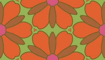 Abstract colorful doodle geometric flower seamless pattern. Floral background. Kaleidoscope mosaic, geo tile of thin line ornament. vector