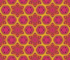 Abstract colorful doodle geometric flower seamless pattern. Floral background. Kaleidoscope mosaic, geo tile of thin line ornament. vector