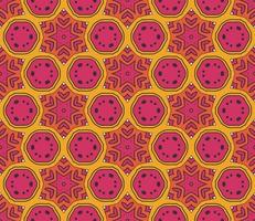 Abstract colorful doodle geometric flower seamless pattern. Floral background. Kaleidoscope mosaic, geo tile of thin line ornament. vector