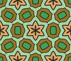 Abstract colorful doodle geometric flower seamless pattern. Floral background. Kaleidoscope mosaic, geo tile of thin line ornament. vector