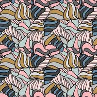 Cute linear wavy doodle seamless pattern. Hand drawn stripped background. Infinity geometric wrapping paper, fabric, textile. vector