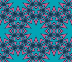 Abstract colorful doodle geometric flower seamless pattern. Floral background. Kaleidoscope mosaic, geo tile of thin line ornament. vector