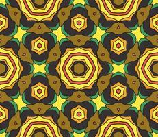 Abstract colorful doodle geometric flower seamless pattern. Floral background. Kaleidoscope mosaic, geo tile of thin line ornament. vector