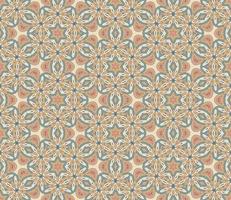 Abstract colorful doodle geometric flower seamless pattern. Floral background. Kaleidoscope mosaic, geo tile of thin line ornament. vector