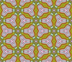 Abstract colorful doodle geometric flower seamless pattern. Floral background. Kaleidoscope mosaic, geo tile of thin line ornament. vector