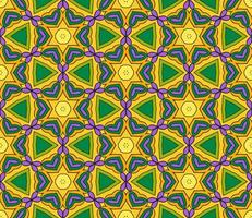 Abstract colorful doodle geometric flower seamless pattern. Floral background. Kaleidoscope mosaic, geo tile of thin line ornament. vector